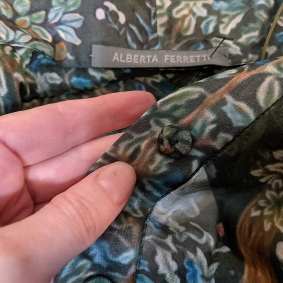 Alberta Ferretti Forest Print Silk-blend Dress size 8 - Picture 8 of 8